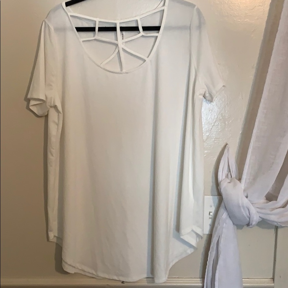 White caged accent top
